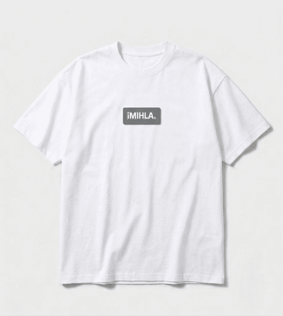 iMIHLA Signature Tee in White with a Mono patch